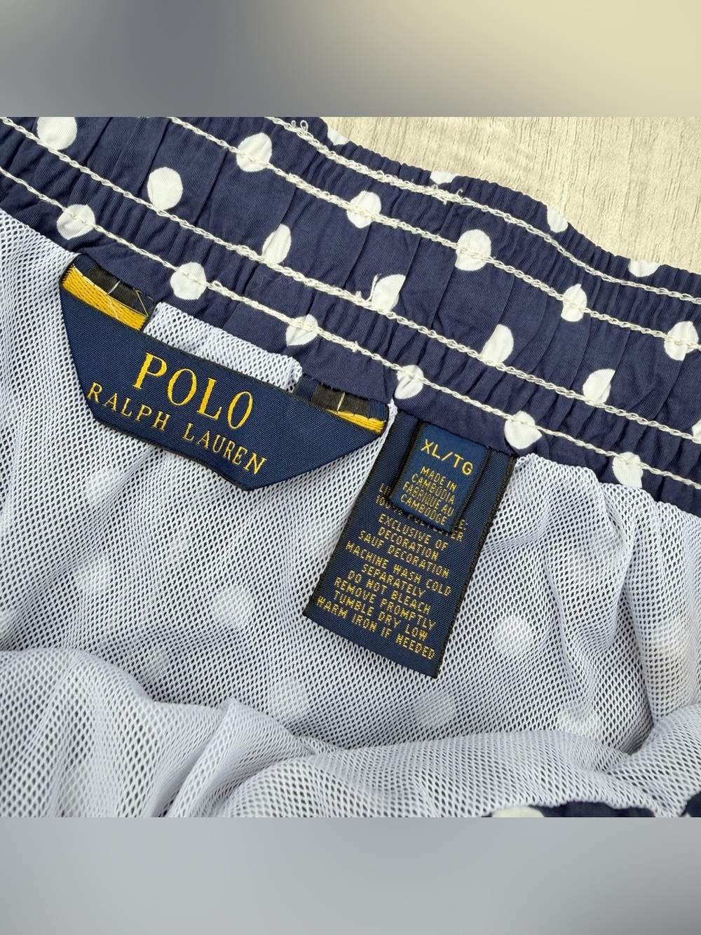 Polo Ralph Lauren navy blue and white polka dot swim short - Picture 5 of 8